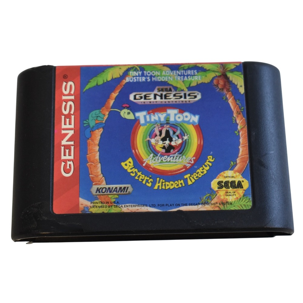 Sega Tiny Toon Adventures Buster's Hidden Treasure Genesis Game Good Konami